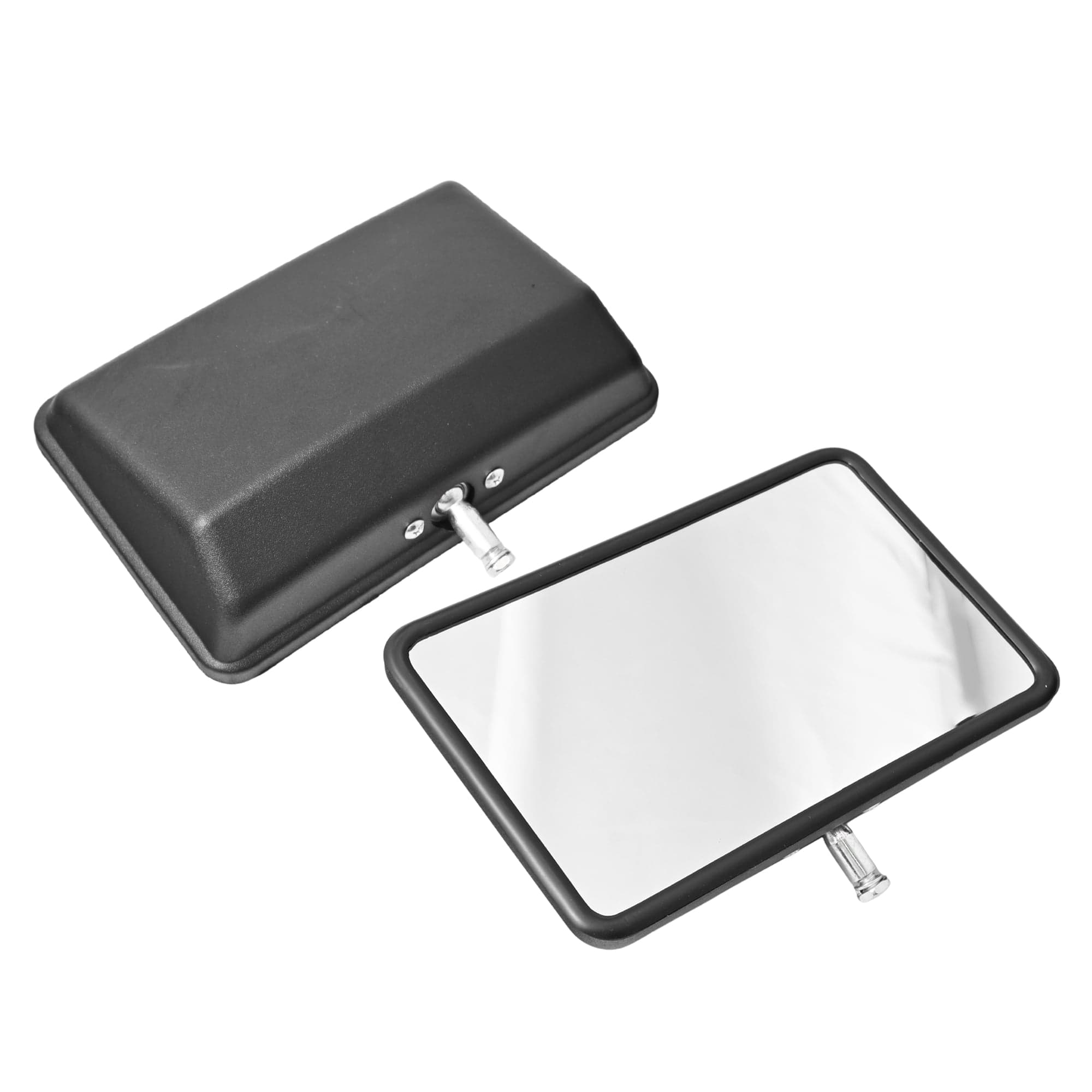 Pair LH+RH Rectangular Door Mirror Head Black For Toyota Landcruiser 70 Series