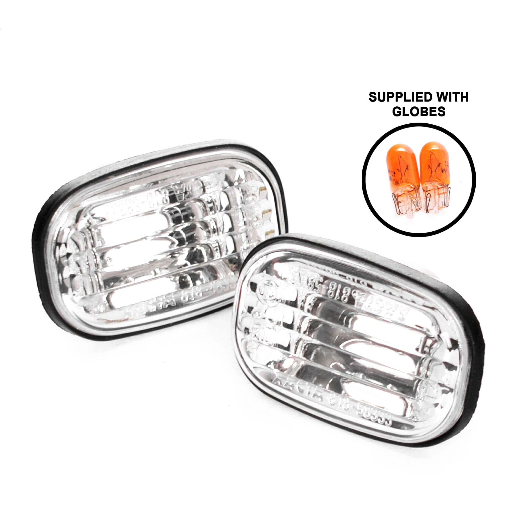 Pair Indicator Guard Repeater Light Flasher (Clear) For Toyota Corolla 1998~2007