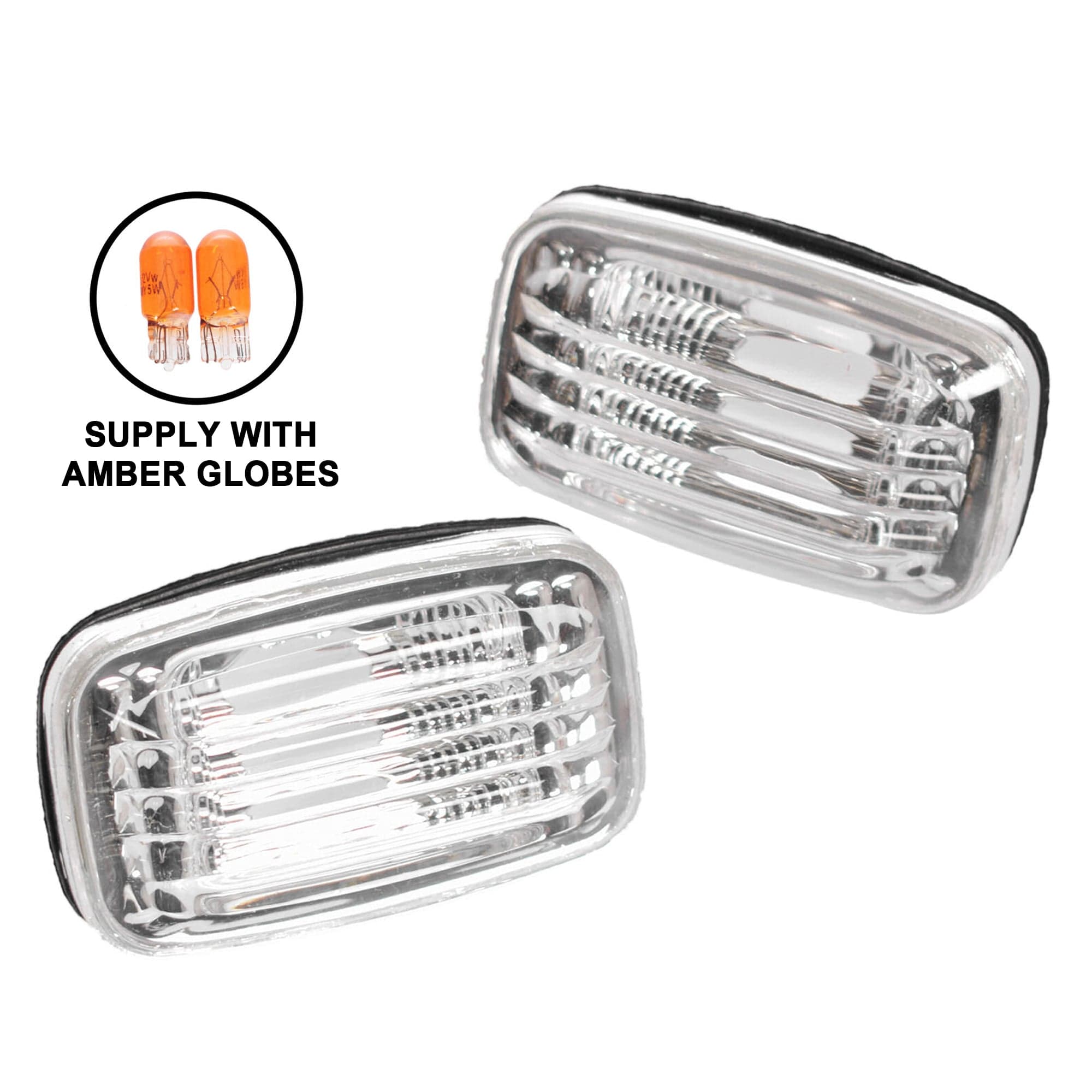 Pair Indicator Guard Repeater Light Flasher (Clear) For Toyota Camry DV10 93~97
