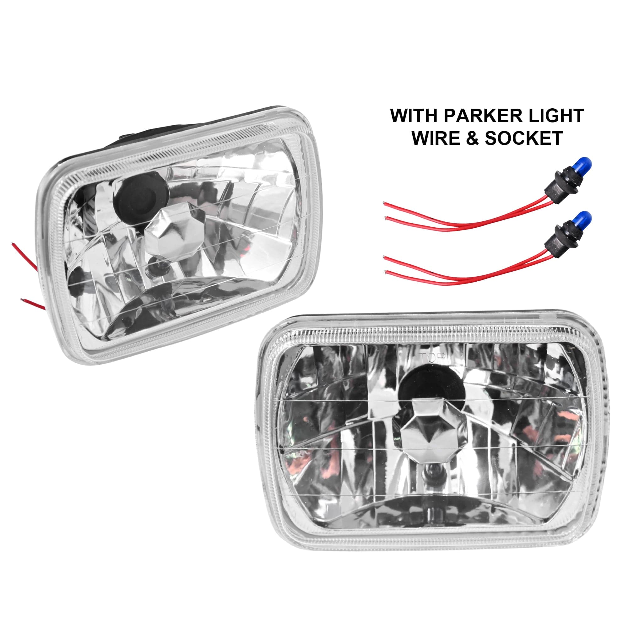 Pair Glass Lens Clear Head Light Lamp + Park Light For Toyota Hiace 1982~2004