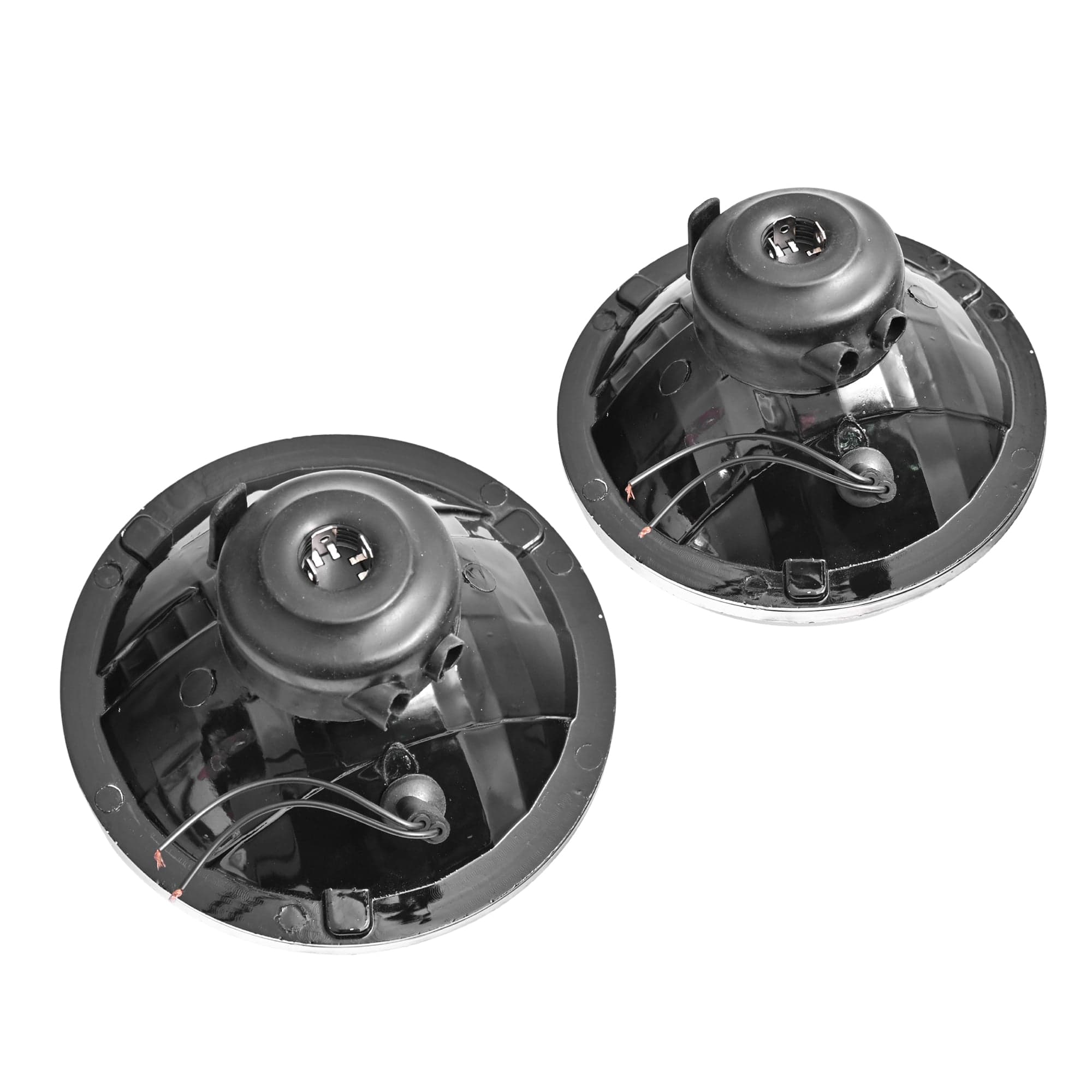 Pair 7" Clear Round Head Light + LED Globes For Toyota Landcruiser 70 Series 85~ view 2