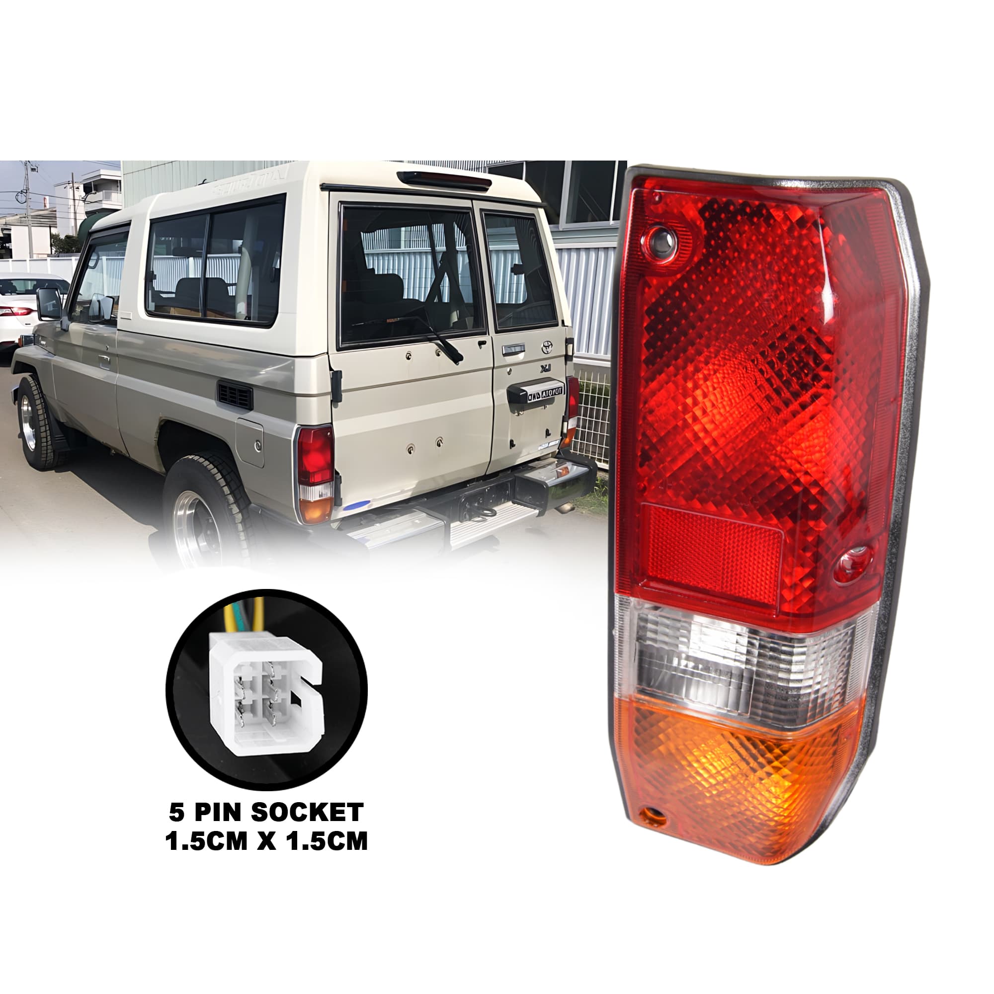 RH Right Tail Light Lamp Square For Toyota Landcruiser 70 75 Series Troopy 85~99