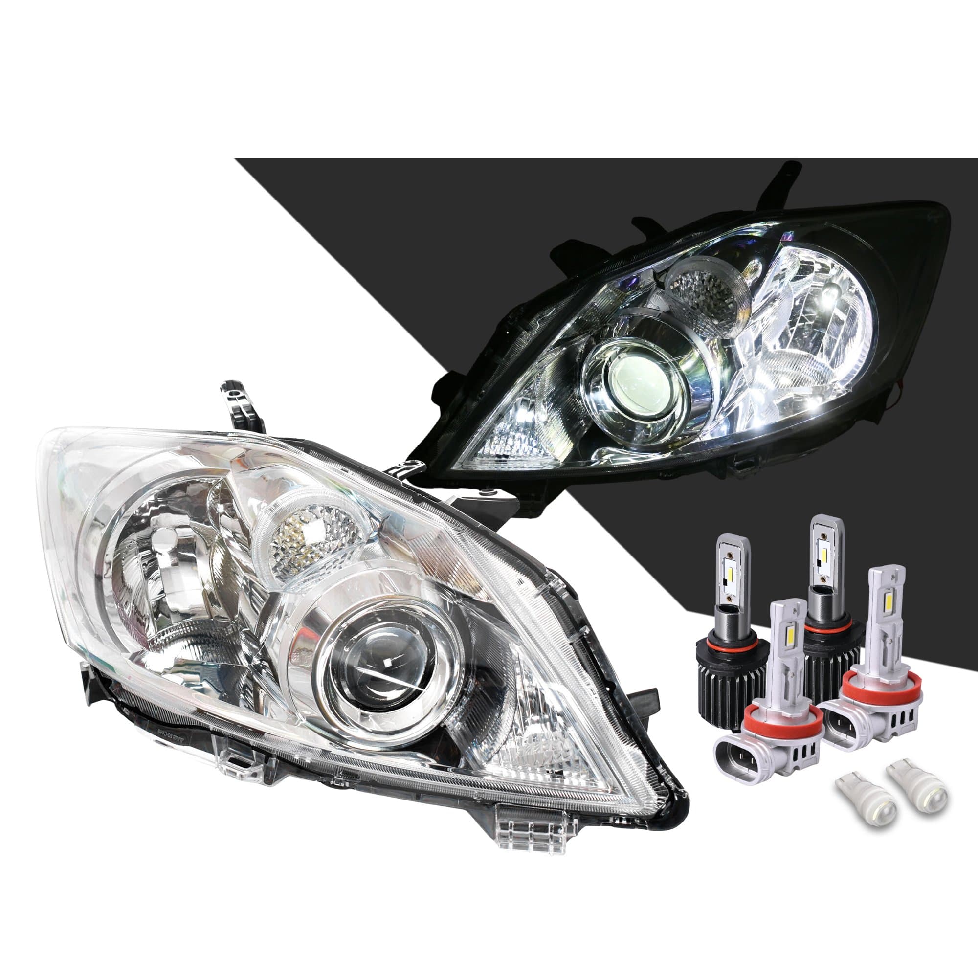 Pair LH+RH Head Light + LED Globes For Toyota Corolla Hatch 09~12 Emark