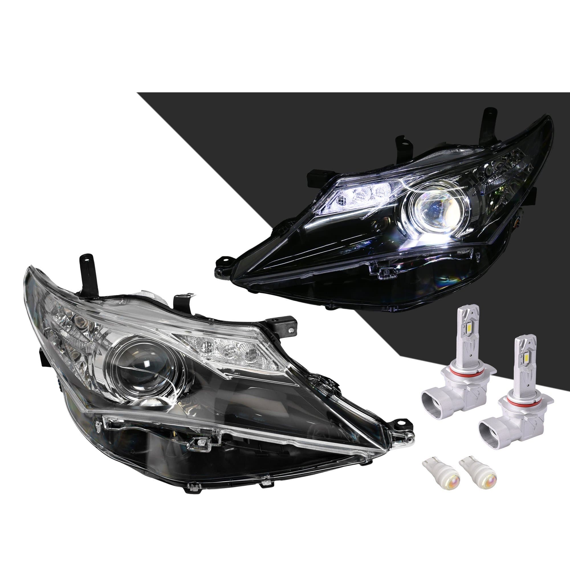 TYC Pair LH+RH Head Light + LED Globes For Toyota Corolla ZRE182 Hatch