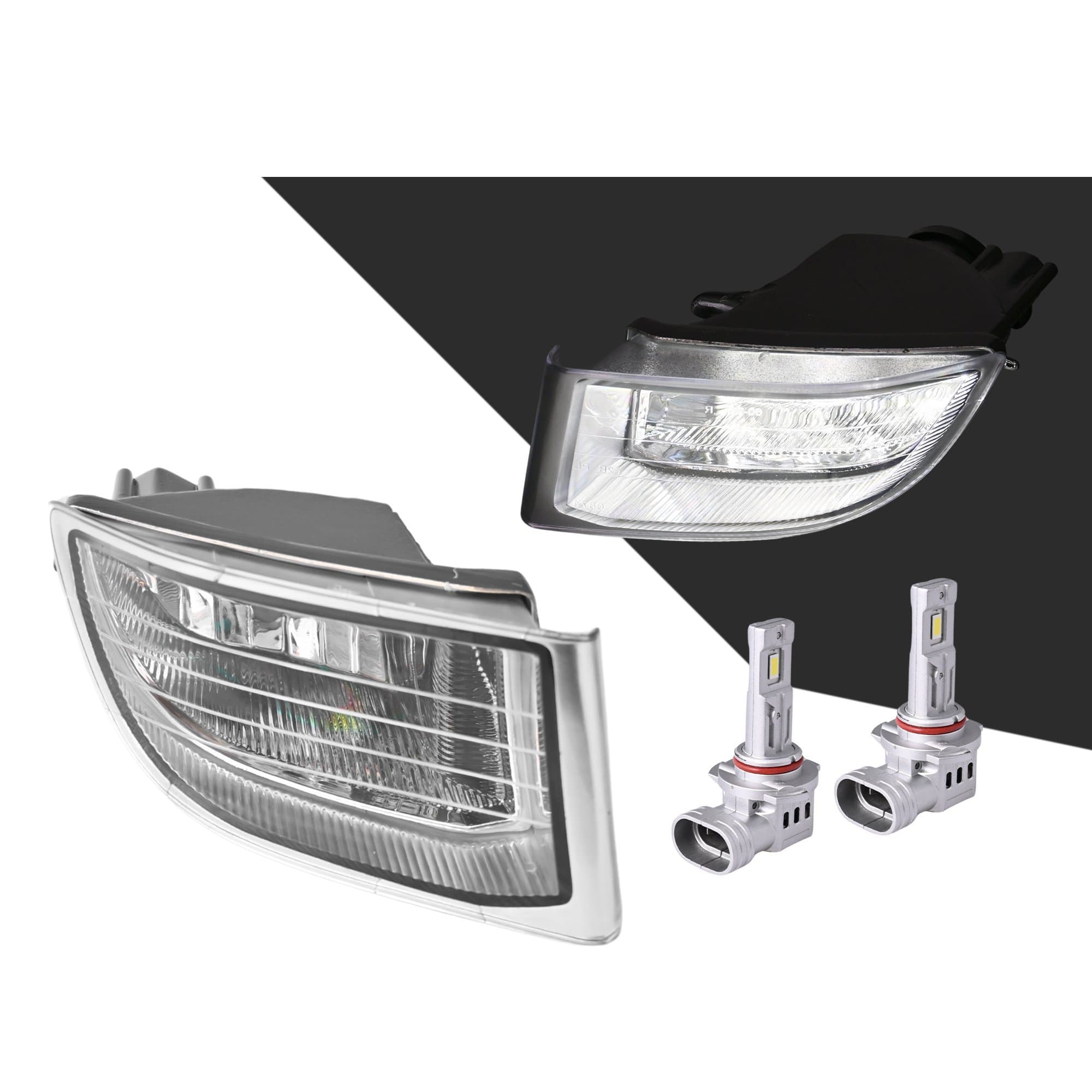 Pair LH+RH Fog Lights + LED Globes For Toyota Landcruiser Prado J120
