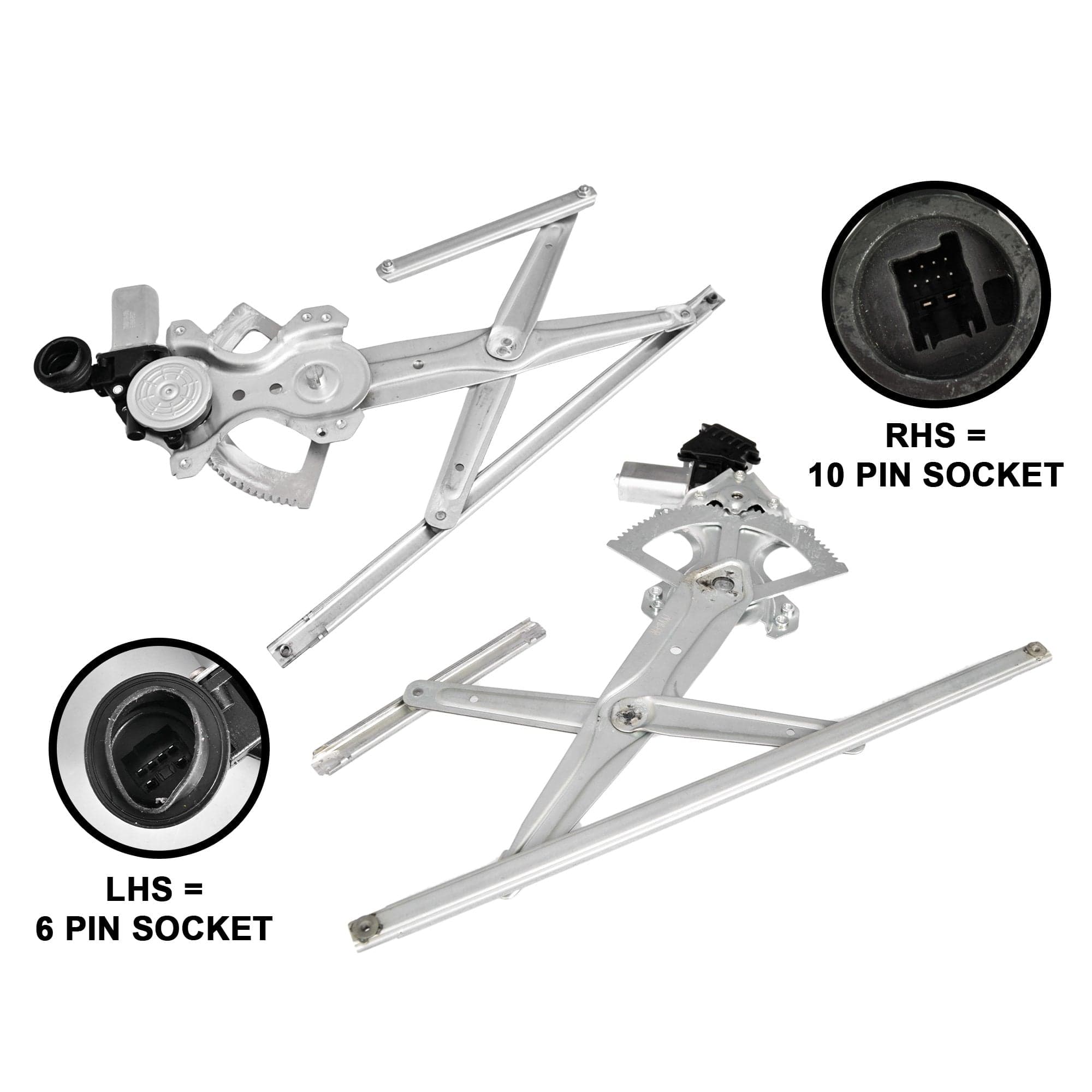 FRONT Pair LH+RH Window Regulator (10 Pin) For Toyota Corolla ZRE152