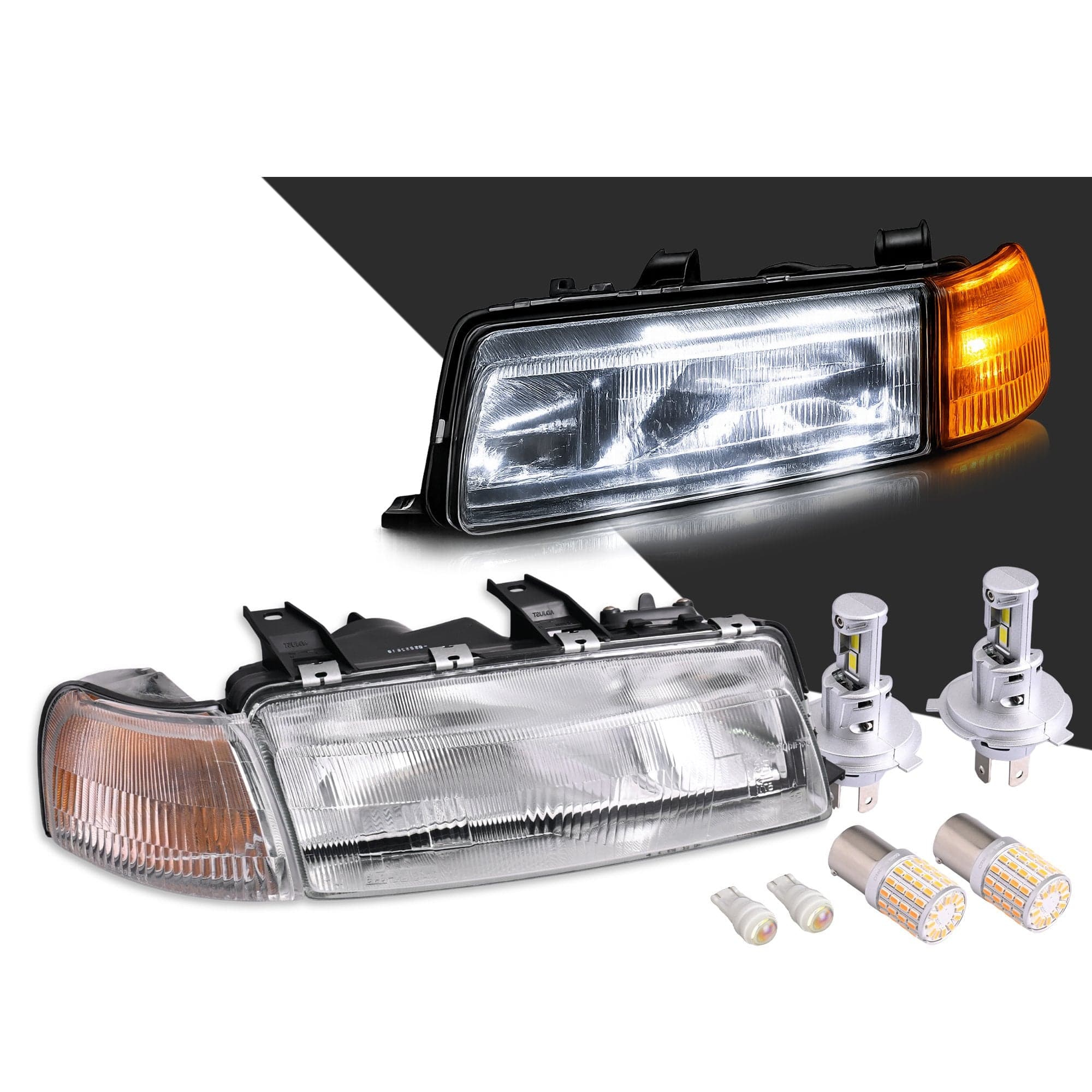 Pair LH+RH Head Light Corner Lamp + LED Globes For Holden Commodore VR VS 93~97