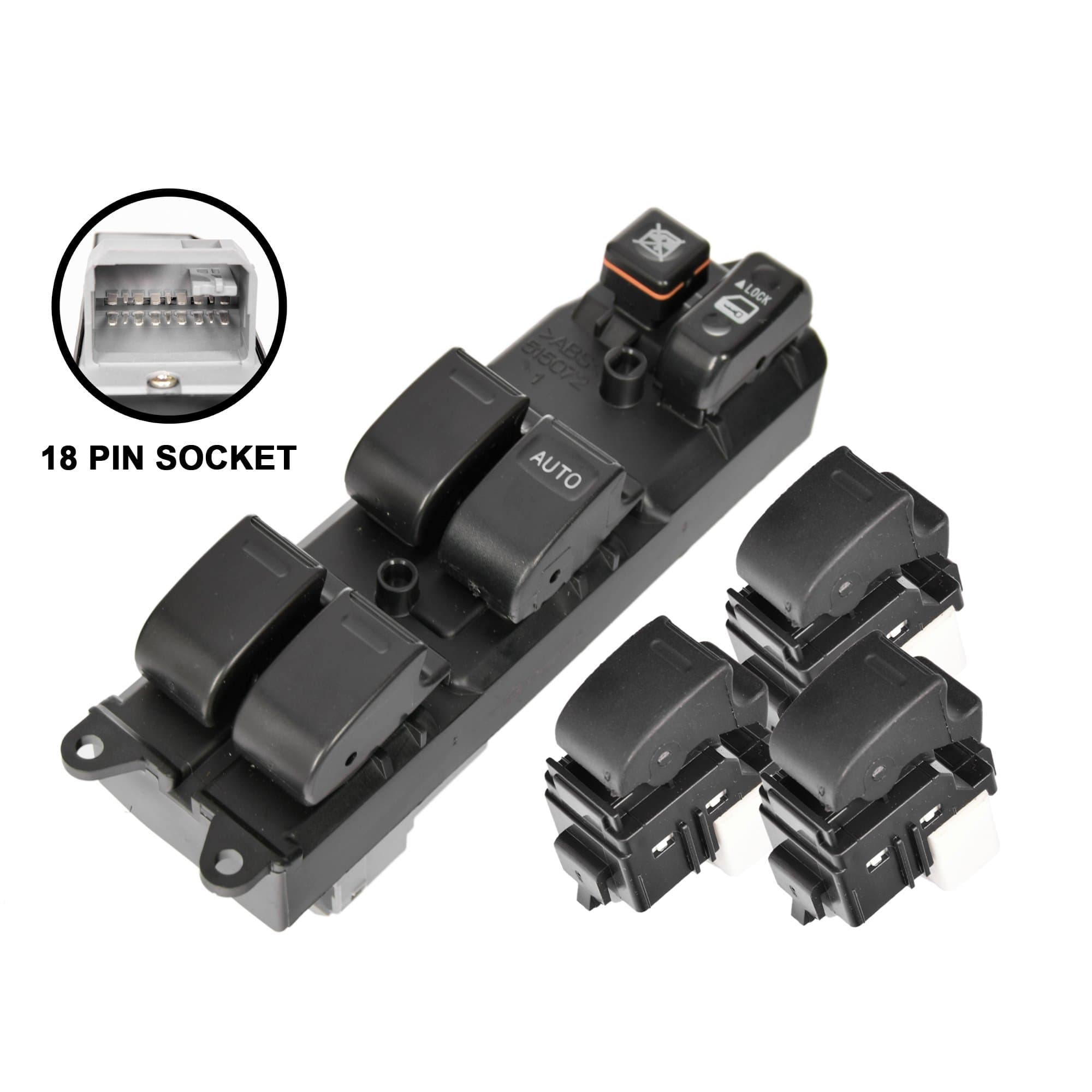 Set Power Master Window Switch + 3 Single For Toyota RAV4 ACA20