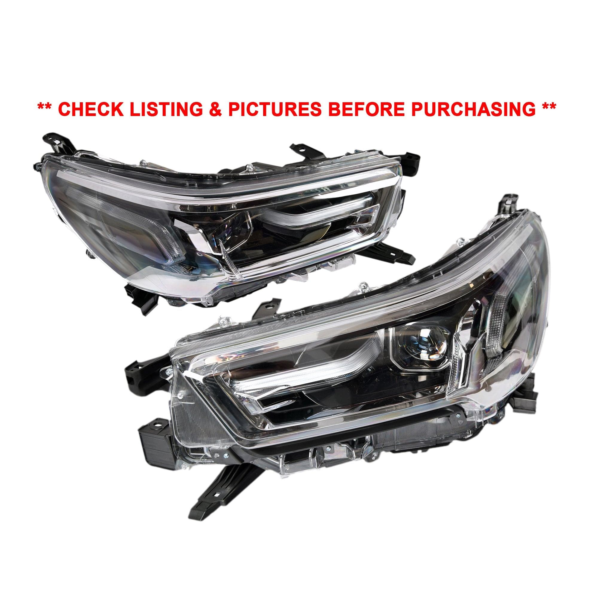 Pair LH+RH Head Light Lamp LED For Toyota Hilux Ute SR5 2020~2025 **With Marks
