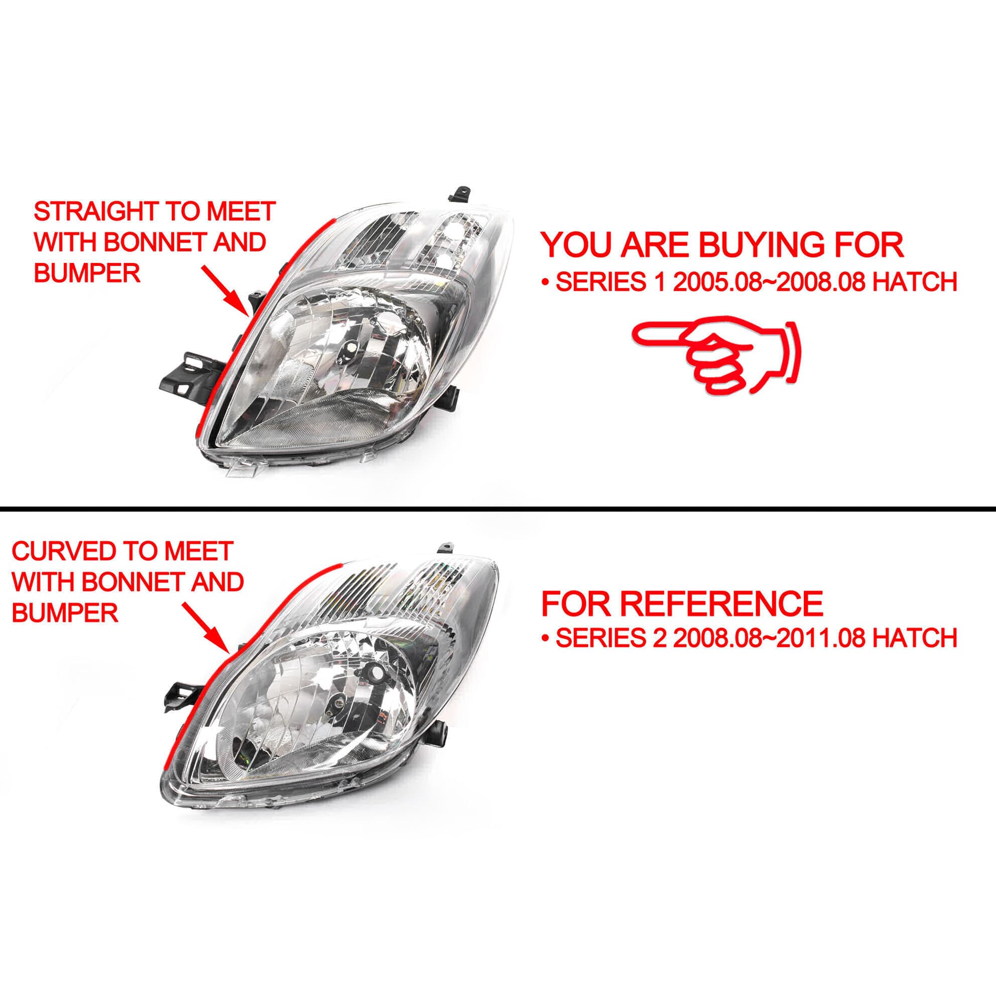 TYC LH Left Hand Head Light Lamp For Toyota Yaris HATCH NCP90 05~08 *Emark Alternate View