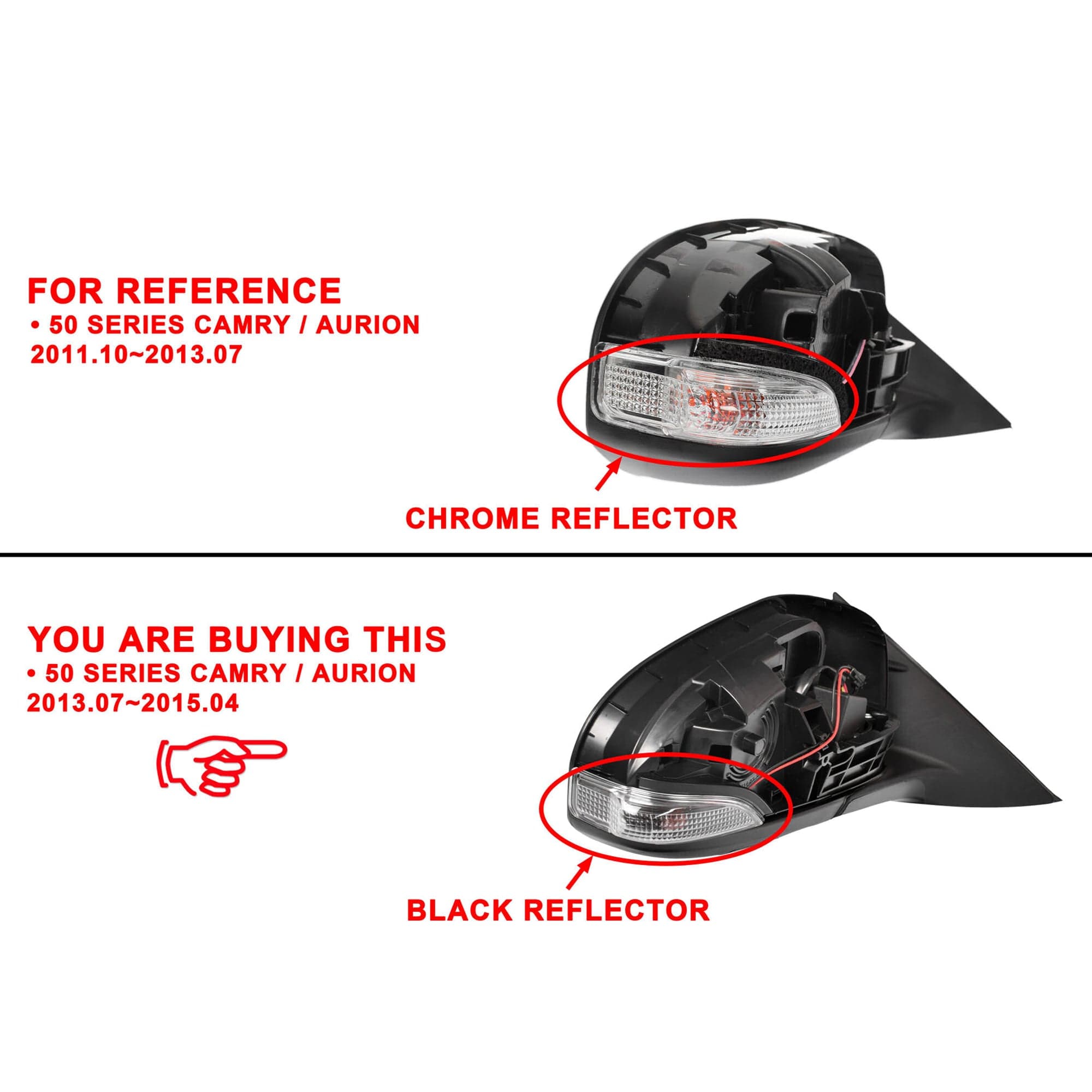RH Right Hand Electric Door Mirror For Toyota Camry ASV50 Series view 2
