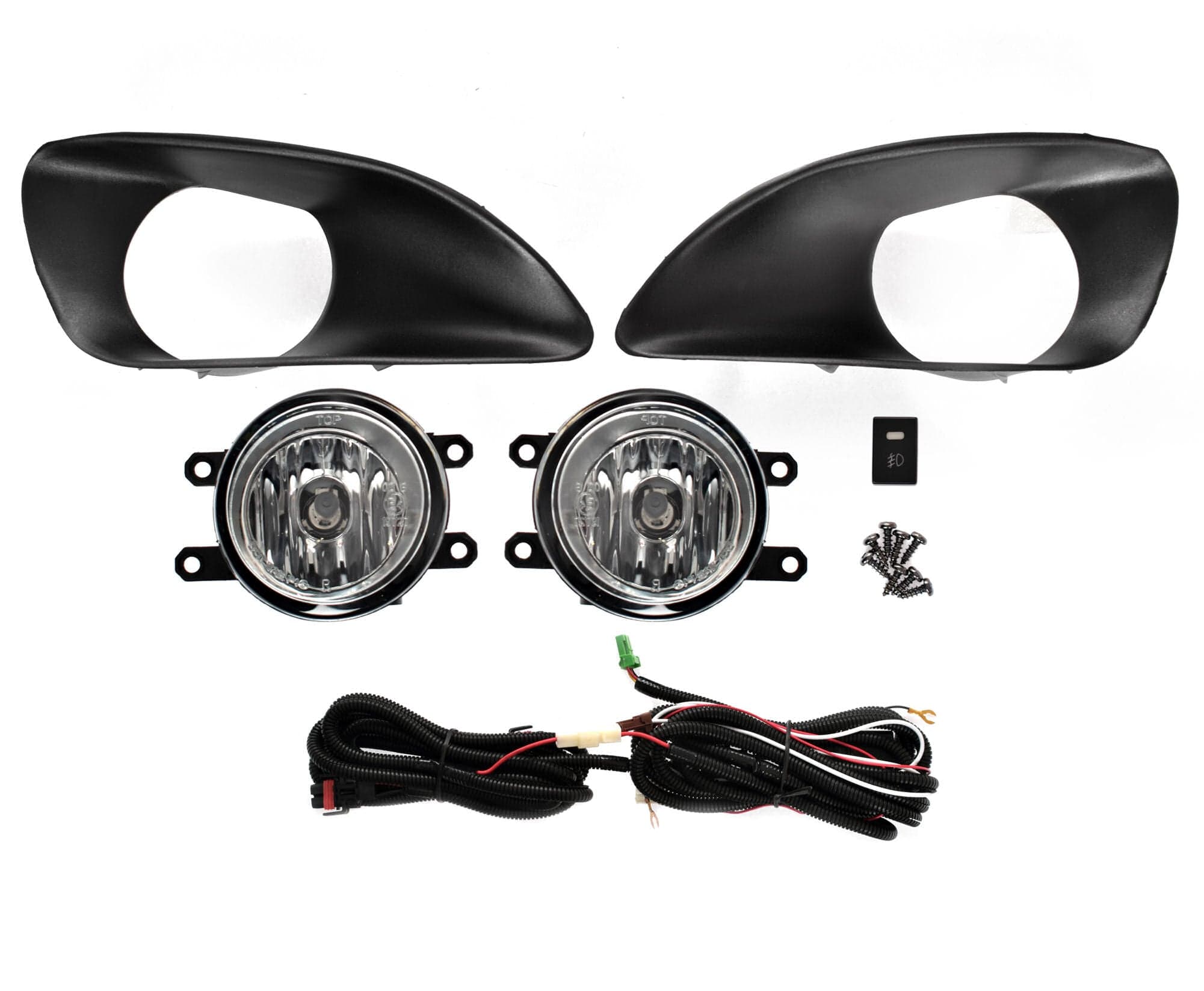 Full Set Fog Light Spot Driving Lamp KIT Black For Toyota Yaris Sedan view 2