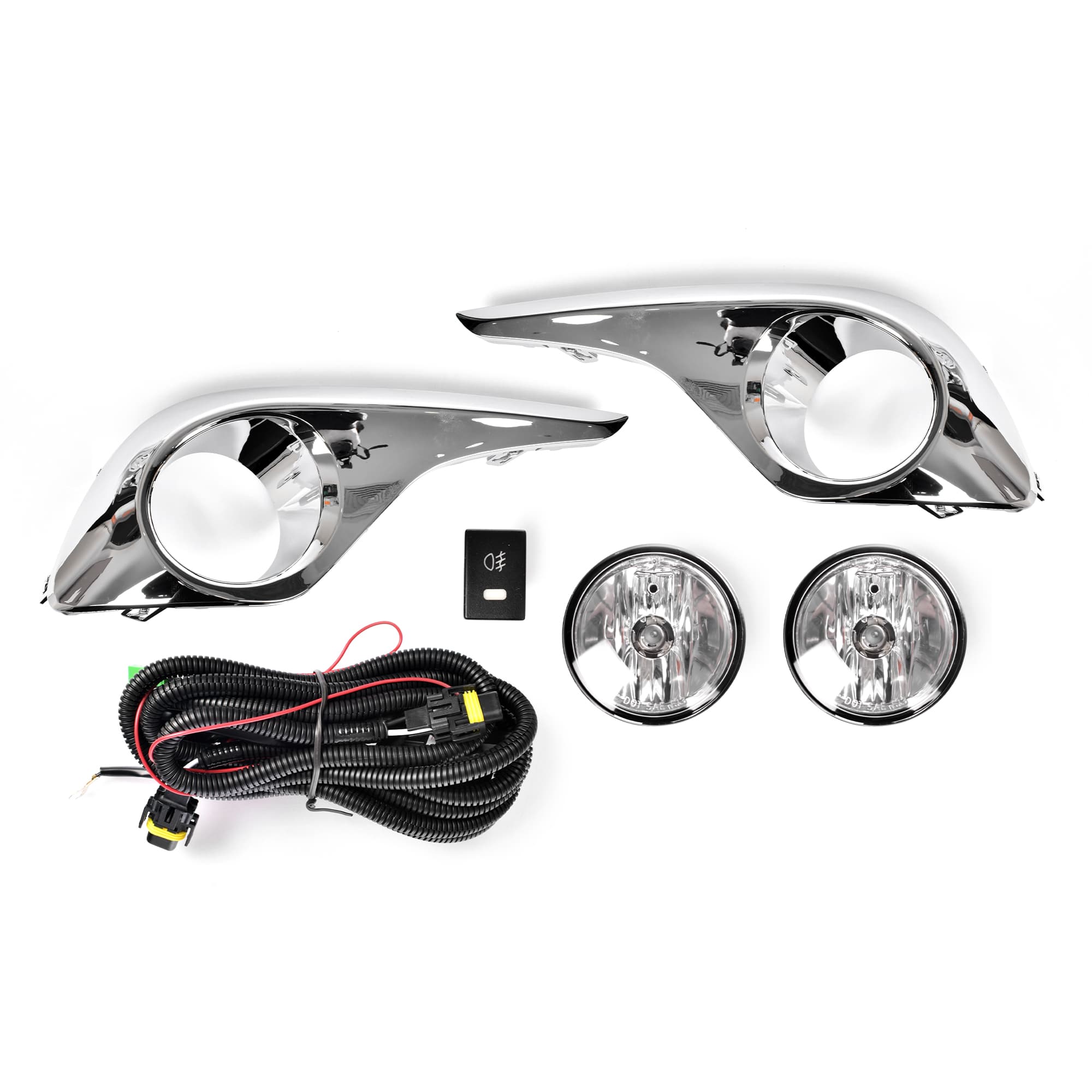Full Set Fog Light Driving Lamp Kit (Chrome) For Toyota Kluger GSU40 view 2