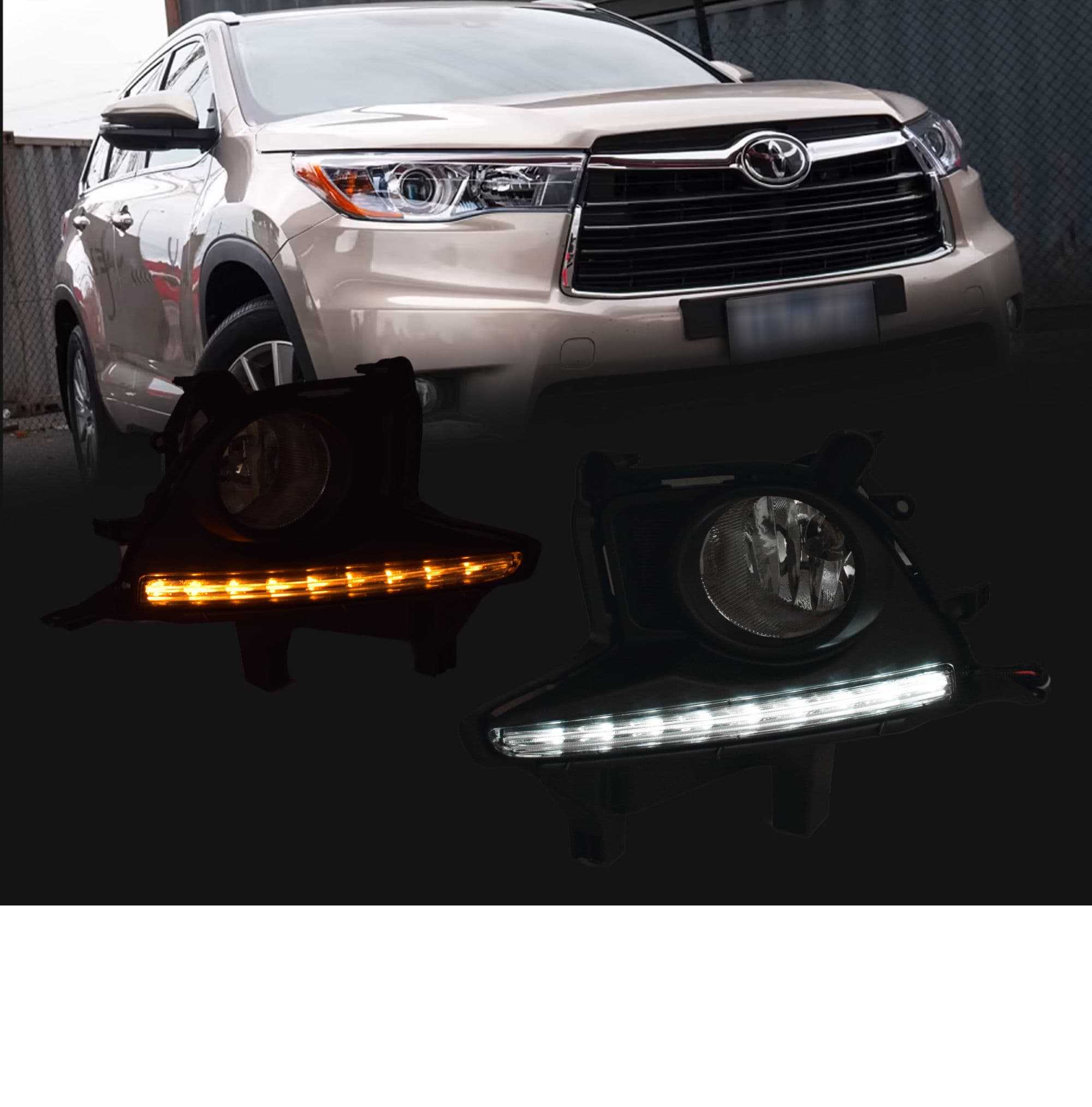 Fog Light Driving Lamp KIT DRL Turn Indicator LED For Toyota Kluger