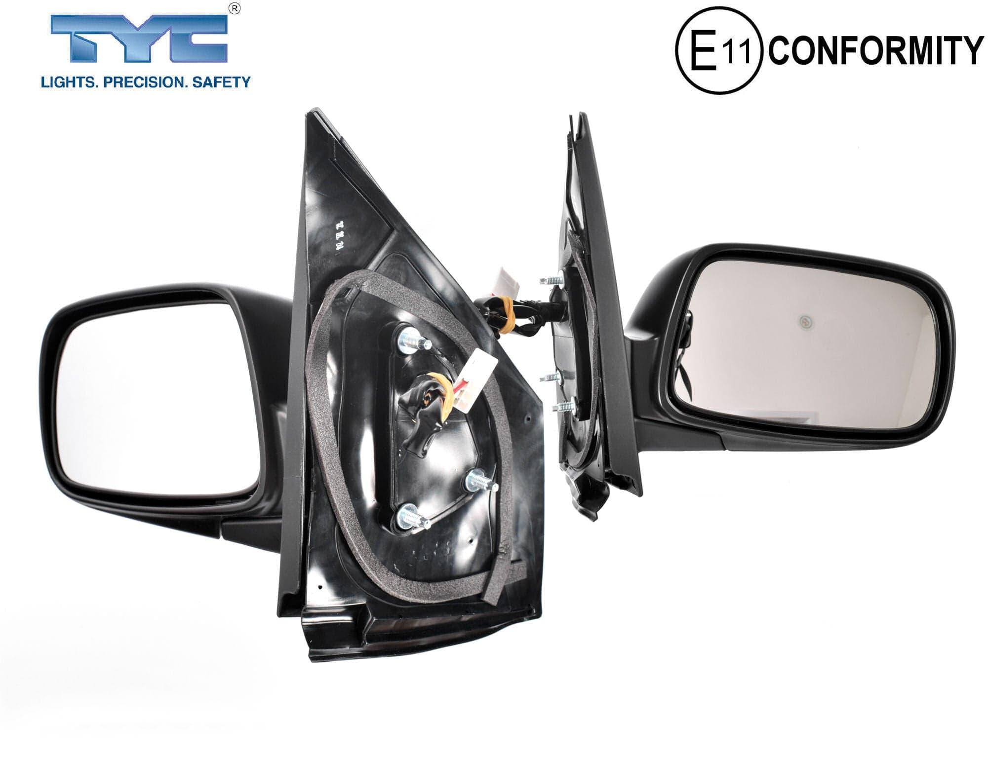 Set Pair LH+RH Electric Door Mirror Black For Toyota Echo 1999~2005 Sedan Hatch view 2