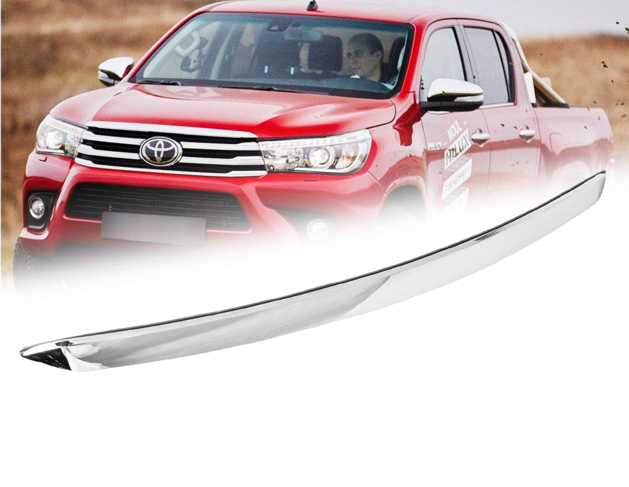 Premium Bonnet Hood Mould Garnish Trim Chrome For Toyota Hilux