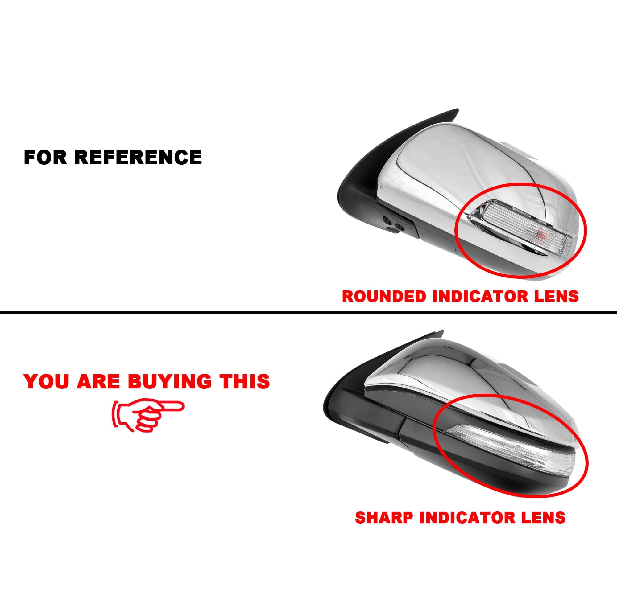 LH Left Electric Door Mirror Chrome 5 Pin For Toyota Fortuner GUN156R 2015~On view 2