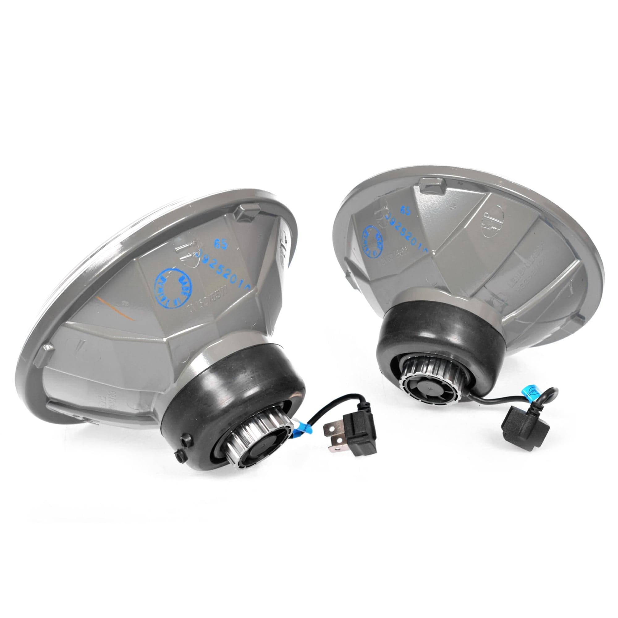 Pair LH+RH 7" Round Headlights + LED Globes For Toyota Landcruiser 70 Series view 2