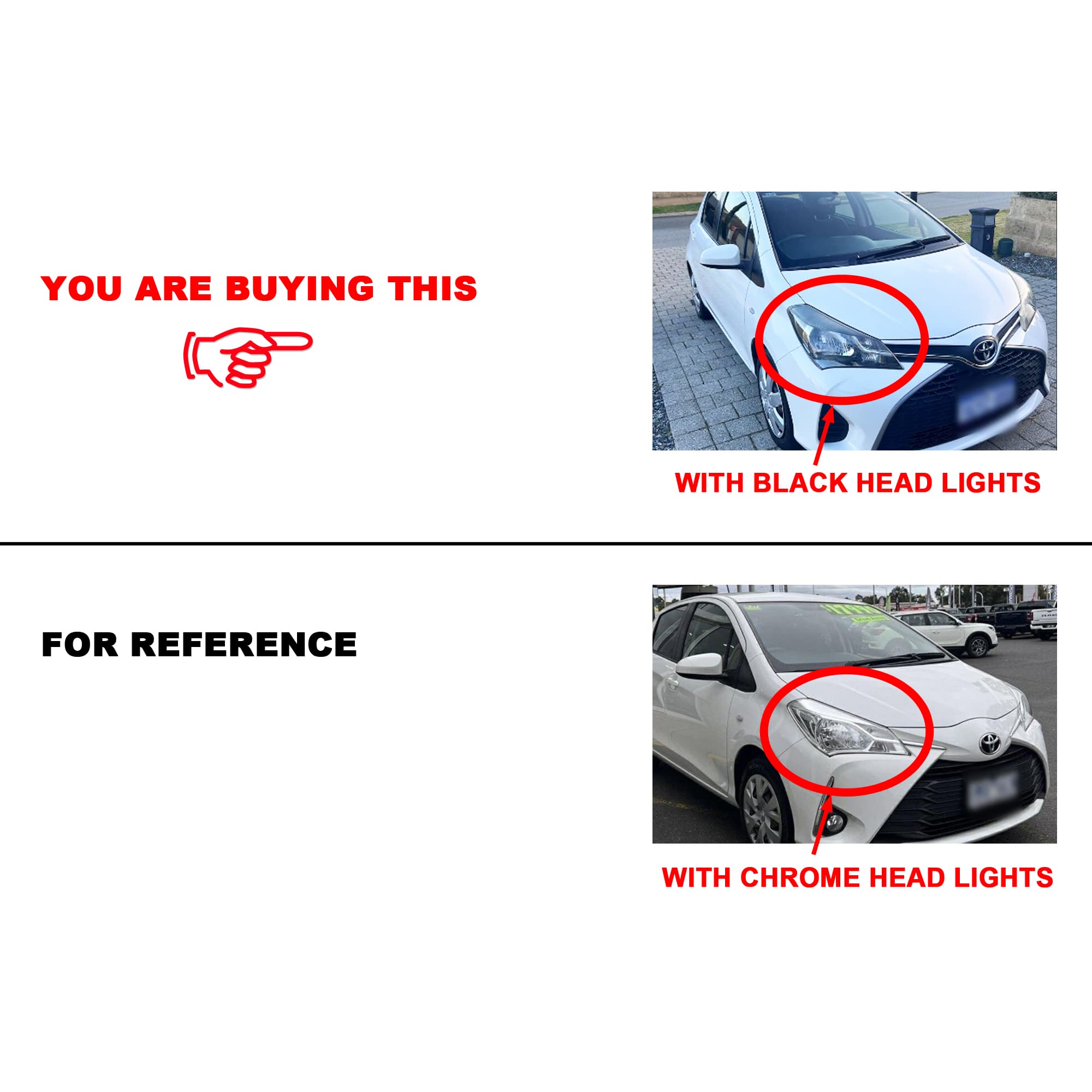 Pair LH+RH Head Light Front Lamp For Toyota Yaris Hatch Accent SX view 2