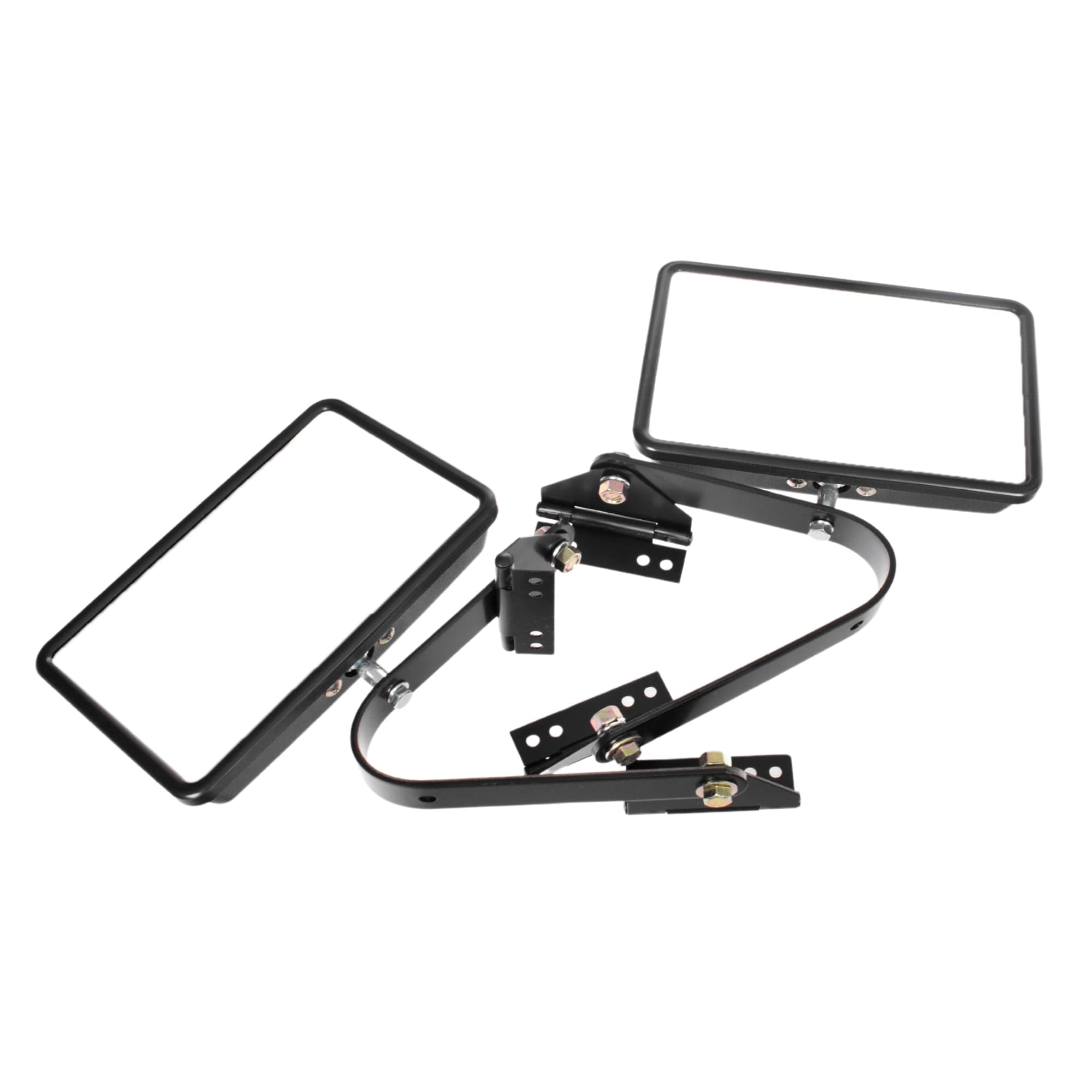 Rectangular Door Mirror w/Arm Pair LH+RH For Toyota Landcruiser Tray Ute Black view 2