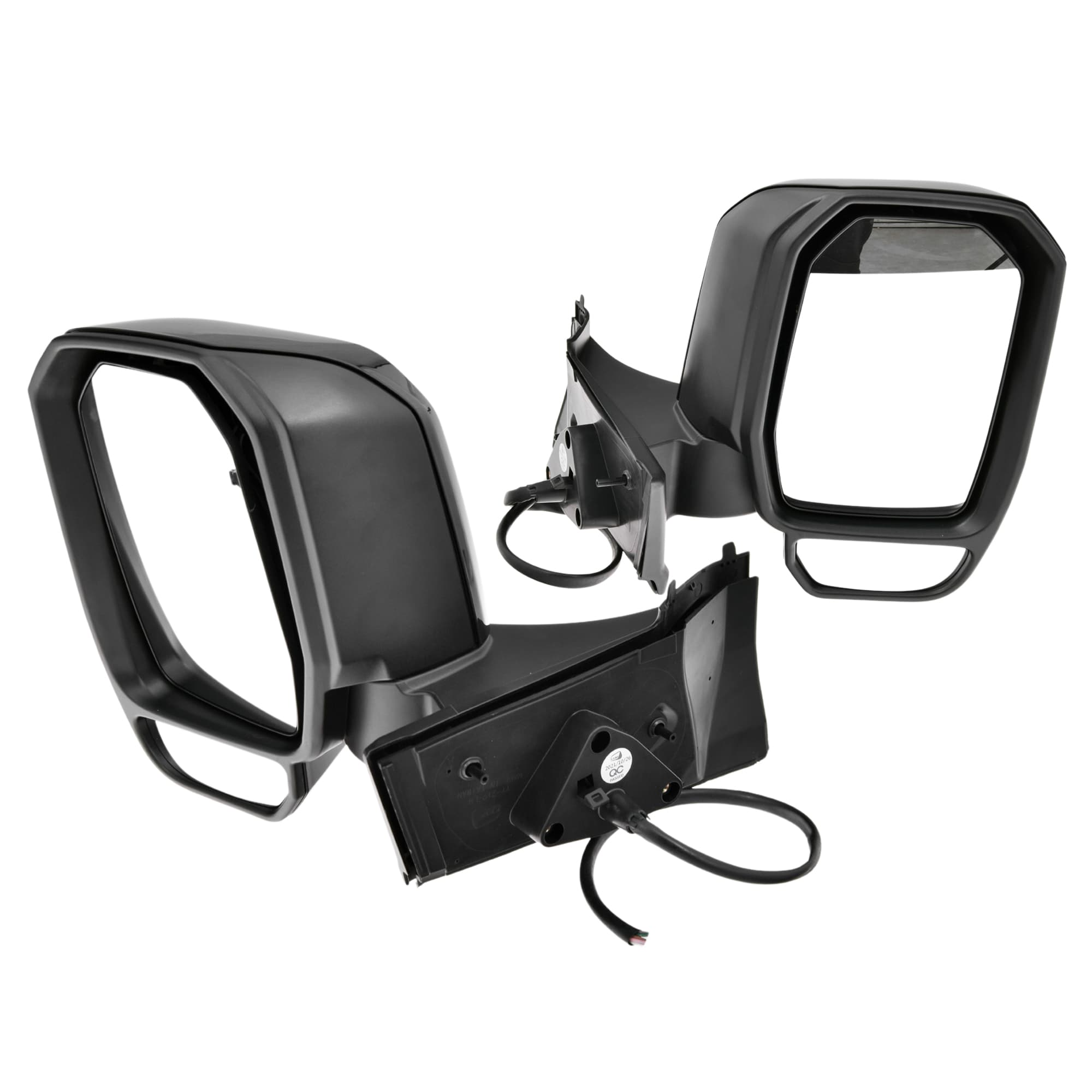Pair LH+RH Electric Door Mirror Twin Glass Black For Toyota Hiace 2019~On view 2