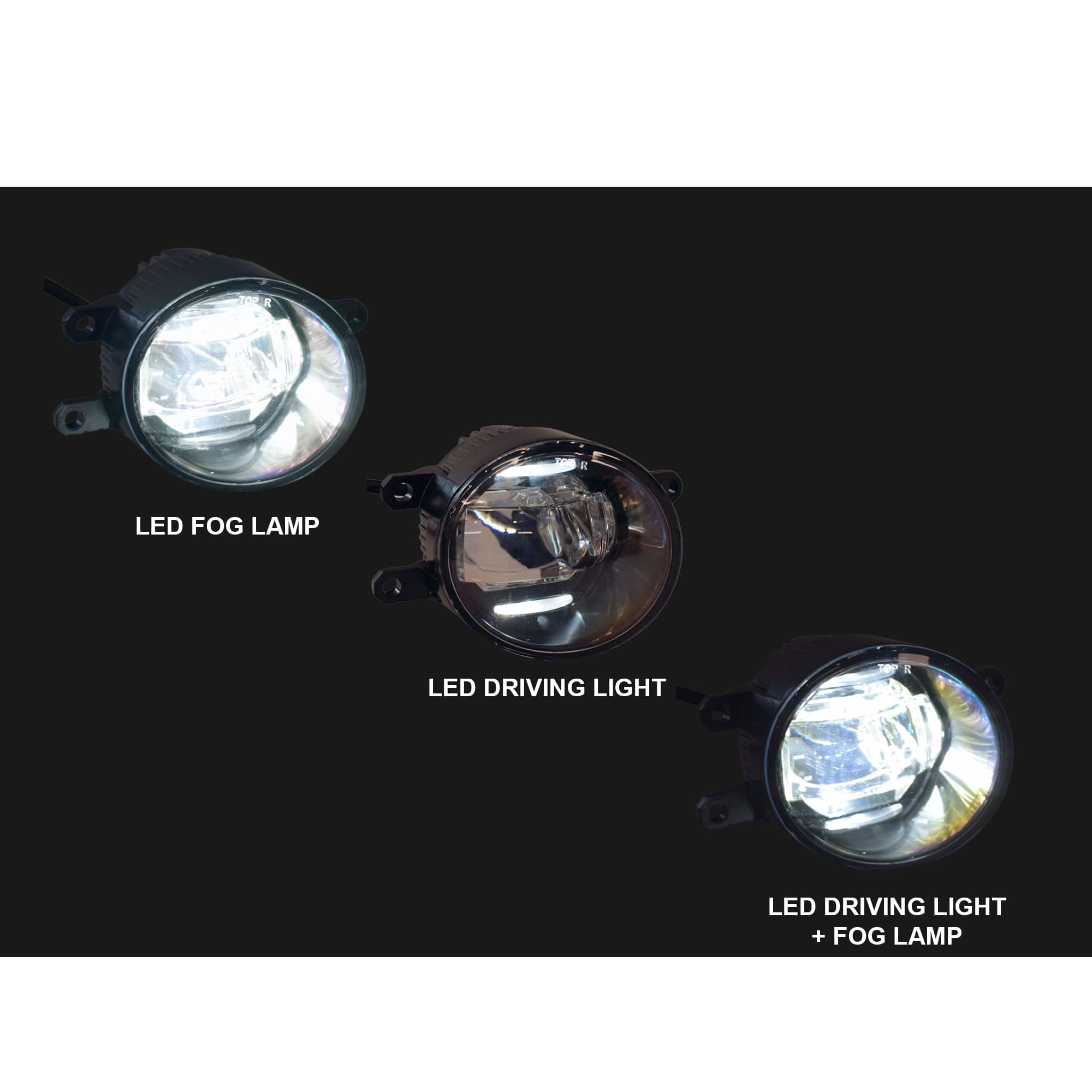 Pair LH+RH LED Fog Light Lamps DRL Projector For Toyota Yaris Sedan 2006~2016 Alternate View