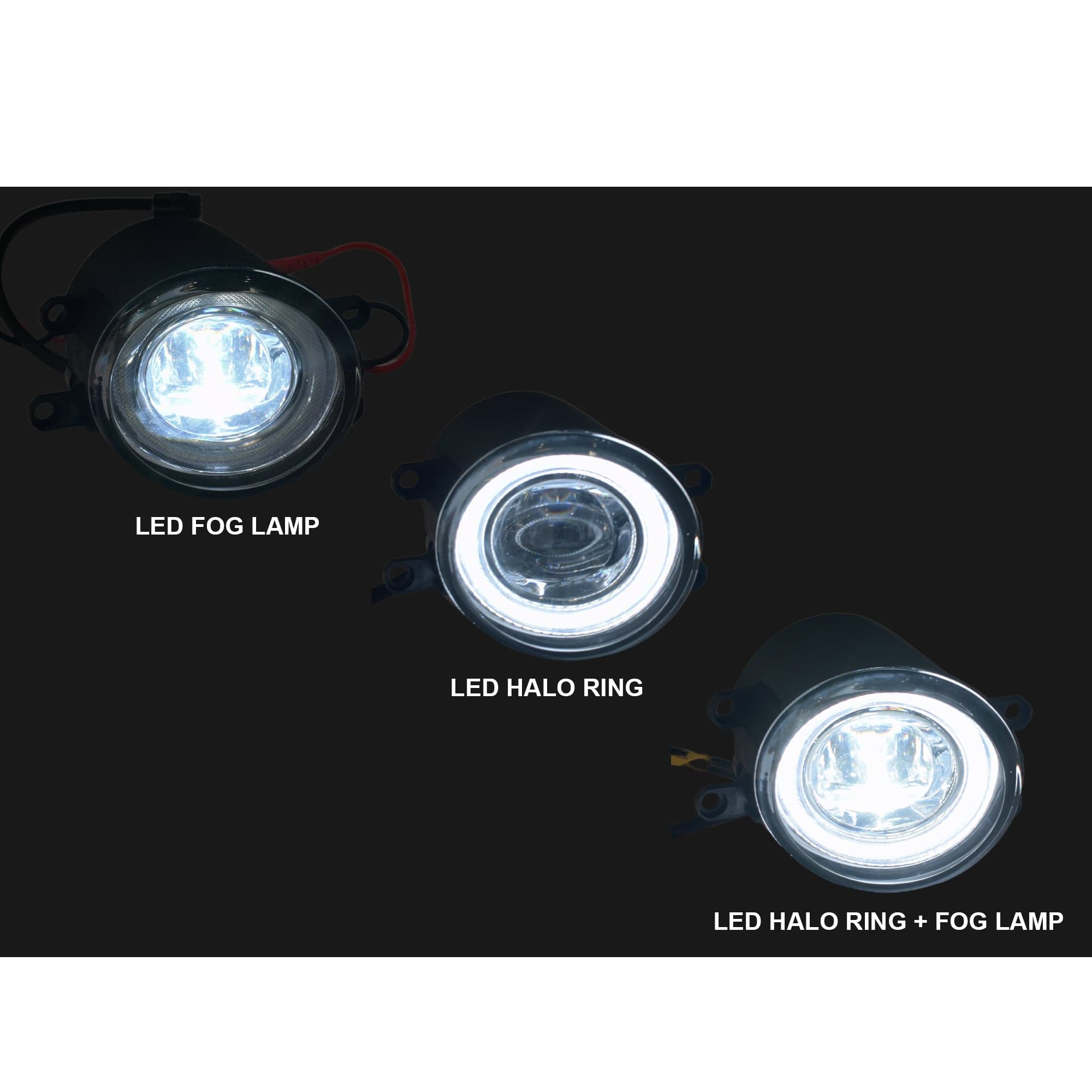 Pair LH+RH LED Fog Light Lamps DRL Halo Ring For Toyota Camry ACV40 view 2