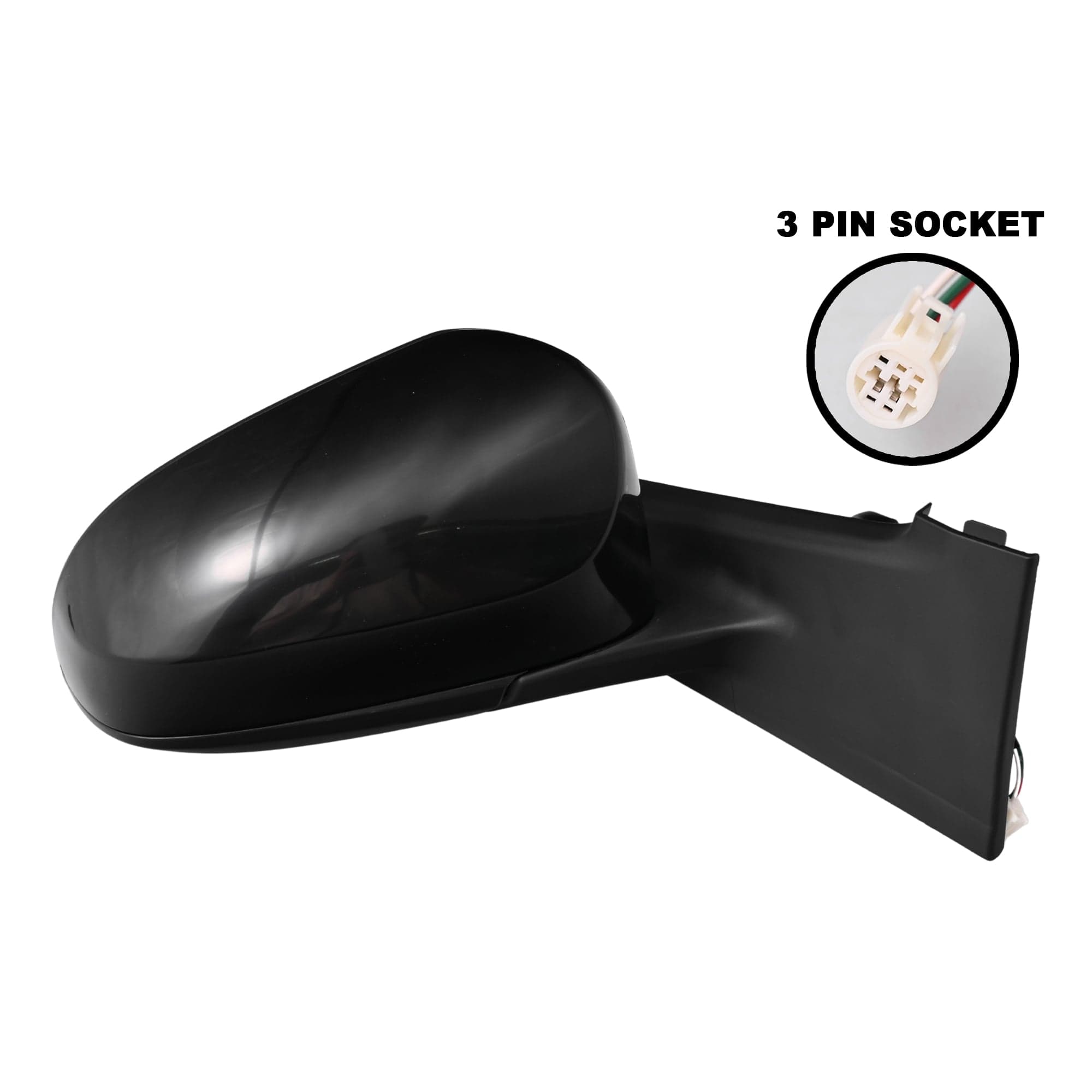 TYC RH Right Door Mirror Gloss Black For Toyota Yaris NCP130 Hatch 11~20 *Emark