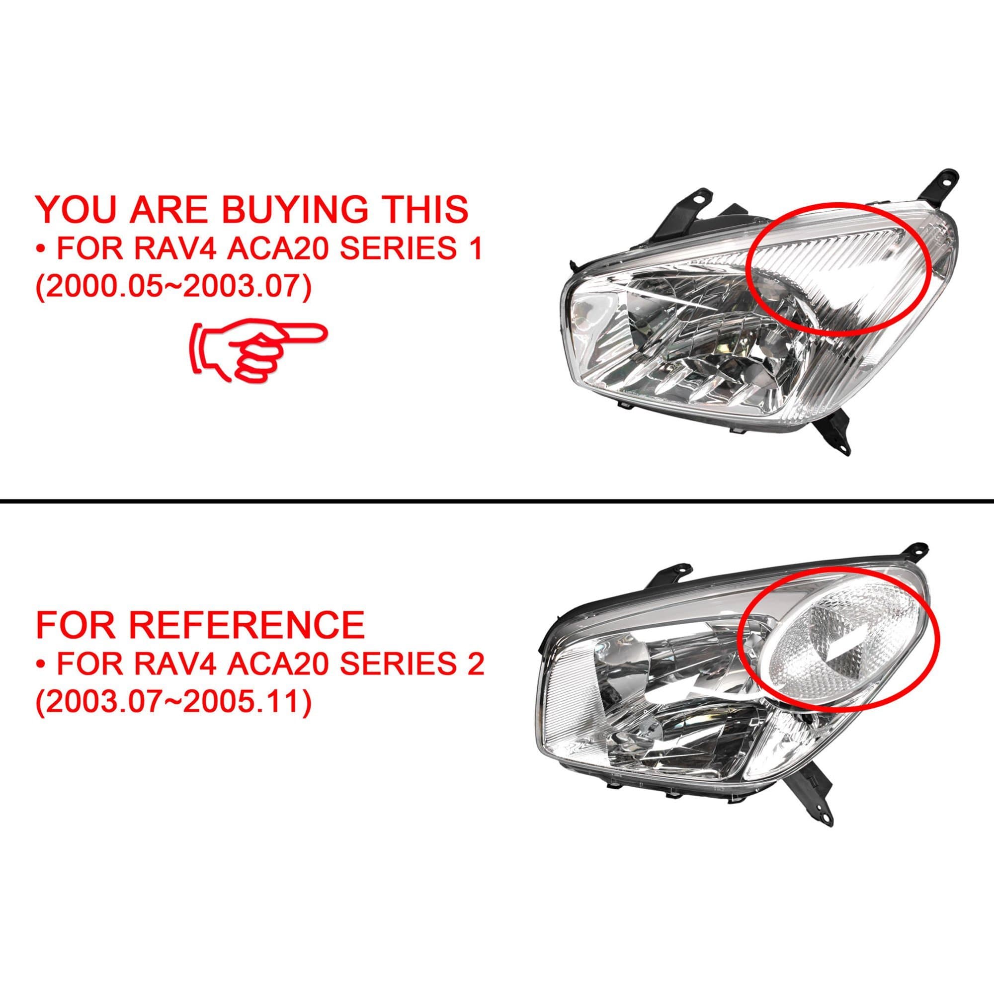 RH Right Hand Head Light Lamp For Toyota RAV4 ACA20 00~03 *Emark view 2